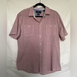 Michael Brandon Pink and White Casual Button Down Shirt